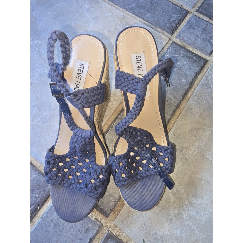 STEVE MADDEN Maui Crochet‎ Espadrille Wedge SIZE 7